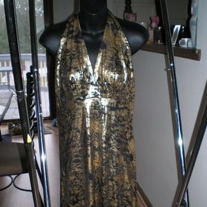 Gold and Black halter top dress